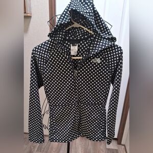 The North Face Girls Sz Large Black & White Polka Dot Hooded Jacket